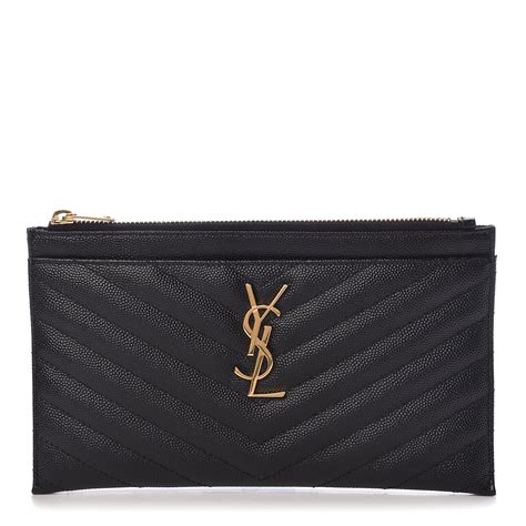 SAINT LAURENT Grain De Poudre Chevron Monogram Bill.